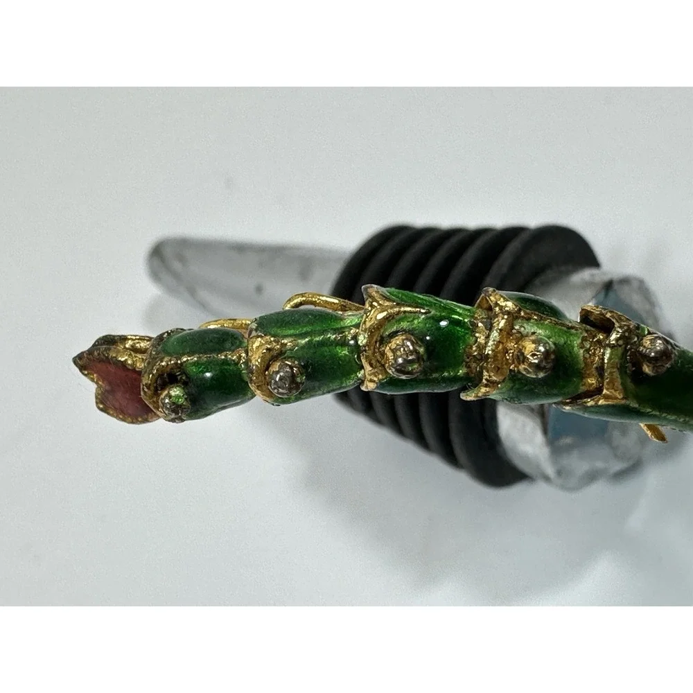 Pier 1 Cloisonne Enamel Over Metal Dragonfly Wine Bottle Stopper Plug Green